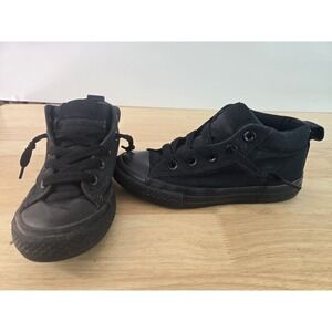 Converse All Star Shoes Junior Size 1  Black Mid Sneakers Kids